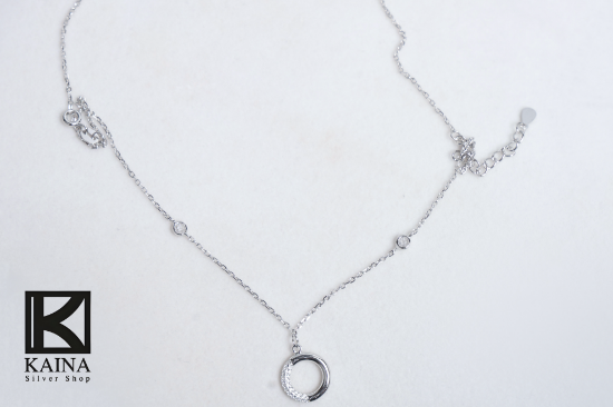 صورة خلخال فضة 925 على شكل دائرة وطابات