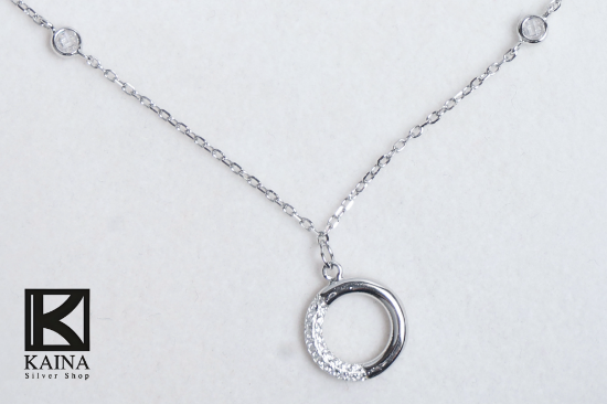 صورة خلخال فضة 925 على شكل دائرة وطابات